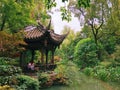 An ancient pavilion by the lake