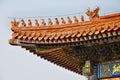 Ancient pavilions and their decorative roofs in Forbidden City, Beijing, China. Royalty Free Stock Photo