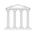 Ancient pediment vector line concept