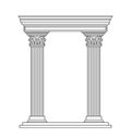 Ancient pediment vector line concept