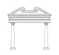 Ancient pediment vector line concept