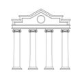 Ancient pediment vector line concept