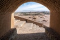 Ancient persian city of Yazd, Iran, viewed from a tomb on a hill of a tower of silence.