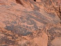 Ancient petroglyphs of deer in Valley of Fire Nevada Royalty Free Stock Photo