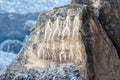 Ancient petroglyph depicting humans in Gobustan, Azerbaijan Royalty Free Stock Photo