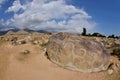 Ancient petroglyph depicting mountain goats located in Cholpon Ata, Issyk-Kul lake shore, Kyrgyzstan,Central Asia Royalty Free Stock Photo