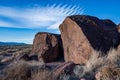 Ancient petroglyph rock art symbol