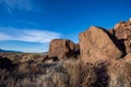 Ancient petroglyph rock art symbol