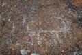 Ancient petroglyph on the stone Royalty Free Stock Photo