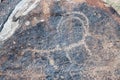 Ancient petroglyph on the stone Royalty Free Stock Photo