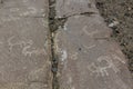 Ancient petroglyphs in Langar village in Wakhan valley, Tajikist