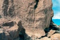 Ancient Petroglyphs on the Rocks at Yerbas Buenas in Atacama Desert, Chile, South America Royalty Free Stock Photo