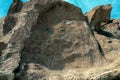 Ancient Petroglyphs on the Rocks at Yerbas Buenas in Atacama Desert, Chile, South America Royalty Free Stock Photo