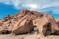 Ancient Petroglyphs on the Rocks at Yerbas Buenas in Atacama Desert, Chile, South America Royalty Free Stock Photo