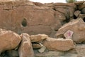 Ancient Petroglyphs on the Rocks at Yerbas Buenas in Atacama Desert, Chile, South America