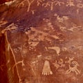 Ancient Petroglyphs, Valley of Fire State Park, Nevada, USA Royalty Free Stock Photo