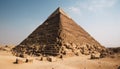 Ancient pharaoh monument, pyramid shape, majestic landscape generated by AI