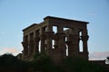 Ancient pharaohs Philae temple in Aswan Egypt in the river nile , old temple have hieroglyphs craved in its stones/Trajan`s Kiosk Royalty Free Stock Photo