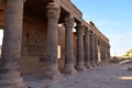 Ancient pharaohs Philae temple in Aswan Egypt in the river nile , old temple have hieroglyphs craved in its stones/Trajan`s Kiosk Royalty Free Stock Photo