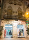 Ancient pharmacy Vilafranca night view Royalty Free Stock Photo