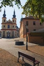 Ancient Piarist Church of the Discovery. Baroque church and monastery from 1714. National cultural landmark. Royalty Free Stock Photo