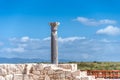 Ancient pillar and ruins of ancient Kourion. Limassol District, Cyprus