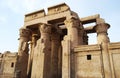 Ancient pillars of egyptian Kom Ombo Temple. Egypt Royalty Free Stock Photo