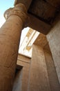 Ancient pillars, hieroglyphics and egyptian statues at the Temple of Edfu. Nubia, Egypt