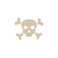 Ancient pirate Skull and Crossbones sign, flat vector illustration isolated. Royalty Free Stock Photo