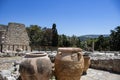 Ancient pithoi in the Palace of Knossos on the Greek island of Crete Royalty Free Stock Photo