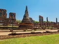 An old church with a lawn and old pagoda. Royalty Free Stock Photo