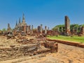 Brick ruins and the old pagoda sky backgound Royalty Free Stock Photo