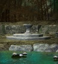 Ancient place of worship by a pond Royalty Free Stock Photo