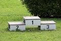 Ancient podium for the awards of the athletics in the middle of Royalty Free Stock Photo