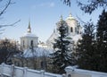 Ancient Pokrovskaya church in Kiev on the Podol. It was built in 1772. Winter day Royalty Free Stock Photo