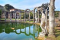 Ancient pool called Canopus in Villa Adriana Hadrian`s Villa in Tivoli, Italy