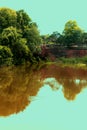 Ancient pool with wall