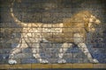 Ancient porcelain wall artwork of lion in British Museum