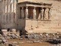 The ancient Porch of Caryatides in Acropolis Royalty Free Stock Photo