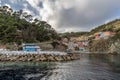 The ancient port of Gorgona Scalo, Livorno, Italy, seen from the sea Royalty Free Stock Photo