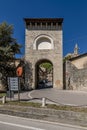 The ancient Porta Amerina or Porta Fratta, historic center of Todi, Perugia, Italy