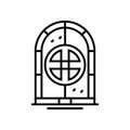 Ancient portal line icon, concept sign, outline vector illustration, linear symbol.