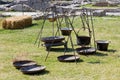 Ancient Pots in a Gallic Encampment at a Reenactment