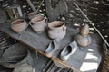 Ancient pots and wooden shoes