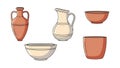Ancient Pottery and Ceramic Vessels Set Illustration Royalty Free Stock Photo