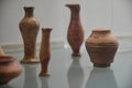 Ancient pottery of the Indus Valley Civilization in the National Museum of India in New Delhi