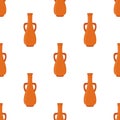 Ancient pottery seamless pattern, vase, jar, amphora. Cartoon flat style