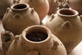 Ancient pottery vessel display at the local museum