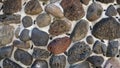 Ancient prehispanic river stone wall texture background