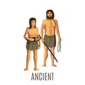 Ancient prehistoric woman and man Royalty Free Stock Photo